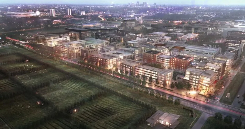 A drawing of the Innovation District known as Carmenton at Ohio State