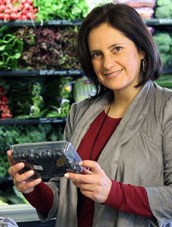 Monica Giusti holding blueberries