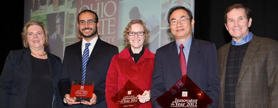 group photo of 2012 Innovators with VP for Research and Brian Cummings