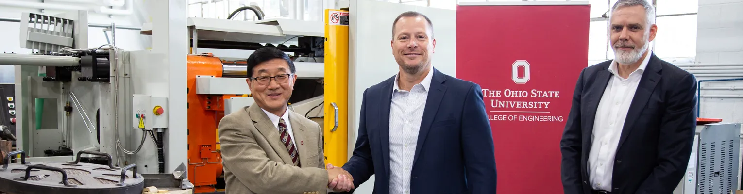 people shaking hands as a partnership at Ohio State College of Engineering