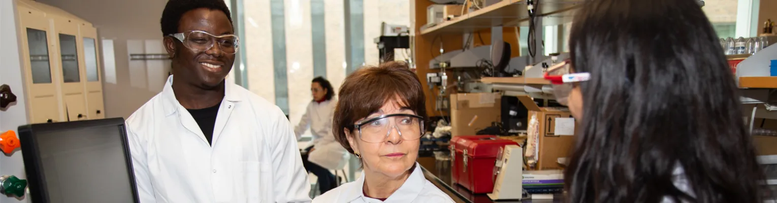 James Nana Gyamfi and Umit Ozkan in lab