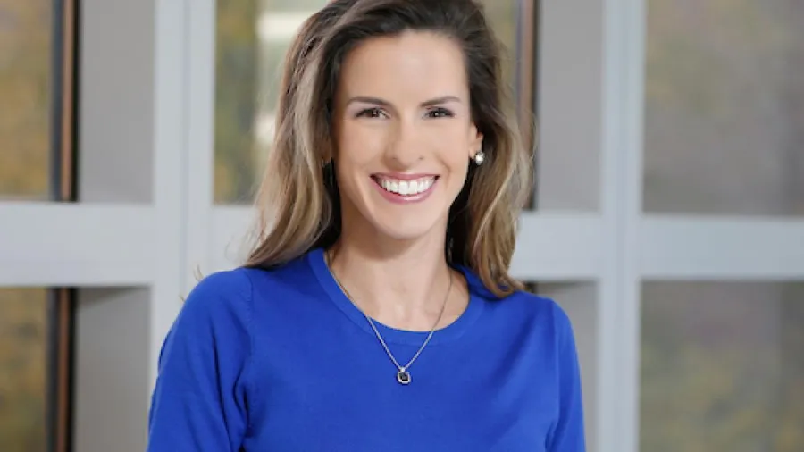 Courtney Mankowksi in a blue outfit